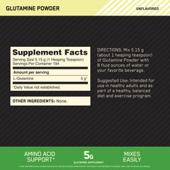 Side view of Optimum Nutrition L-Glutamine 1000g container