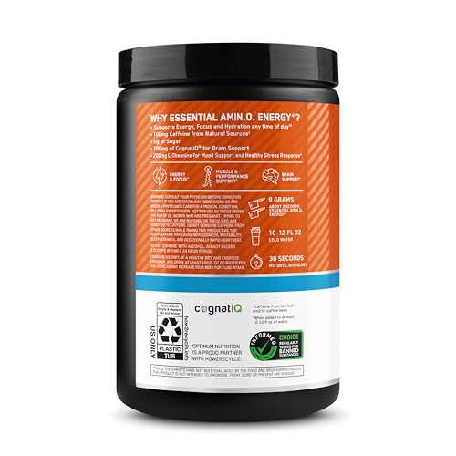 Optimum Nutrition logo with product packaging
