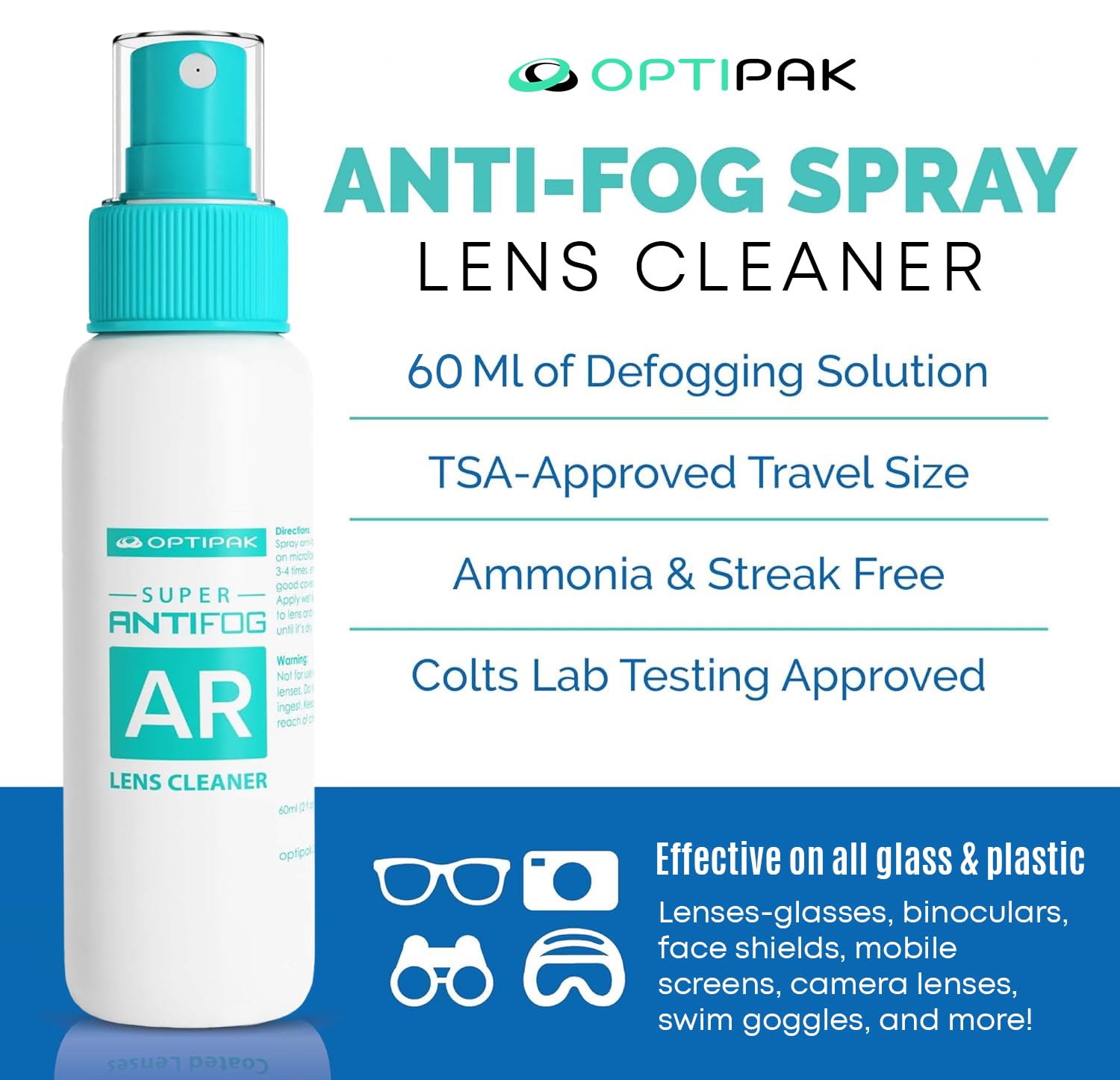 OPTIPAK 6 x 7 inch microfiber cloth included with spray