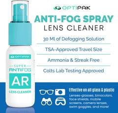 Four 1oz anti fog spray bottles for glasses and lenses
