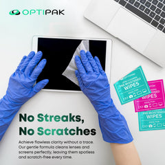 OPTIPAK Sparkle kit with spray bottles, wipes, and travel pouch for glasses and camera lenses