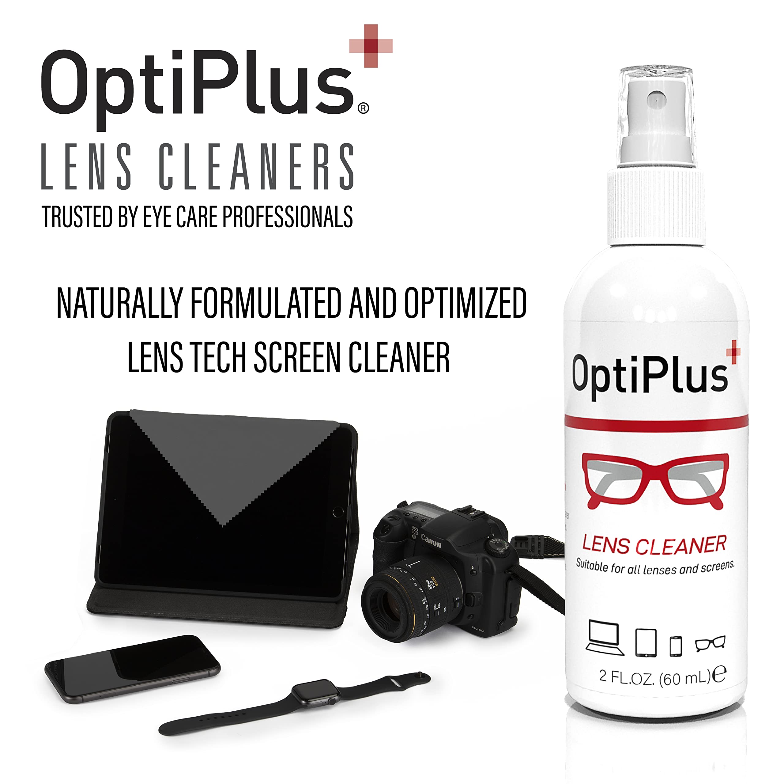 Travel-sized OptiPlus cleaning kit for on-the-go lens cleaning