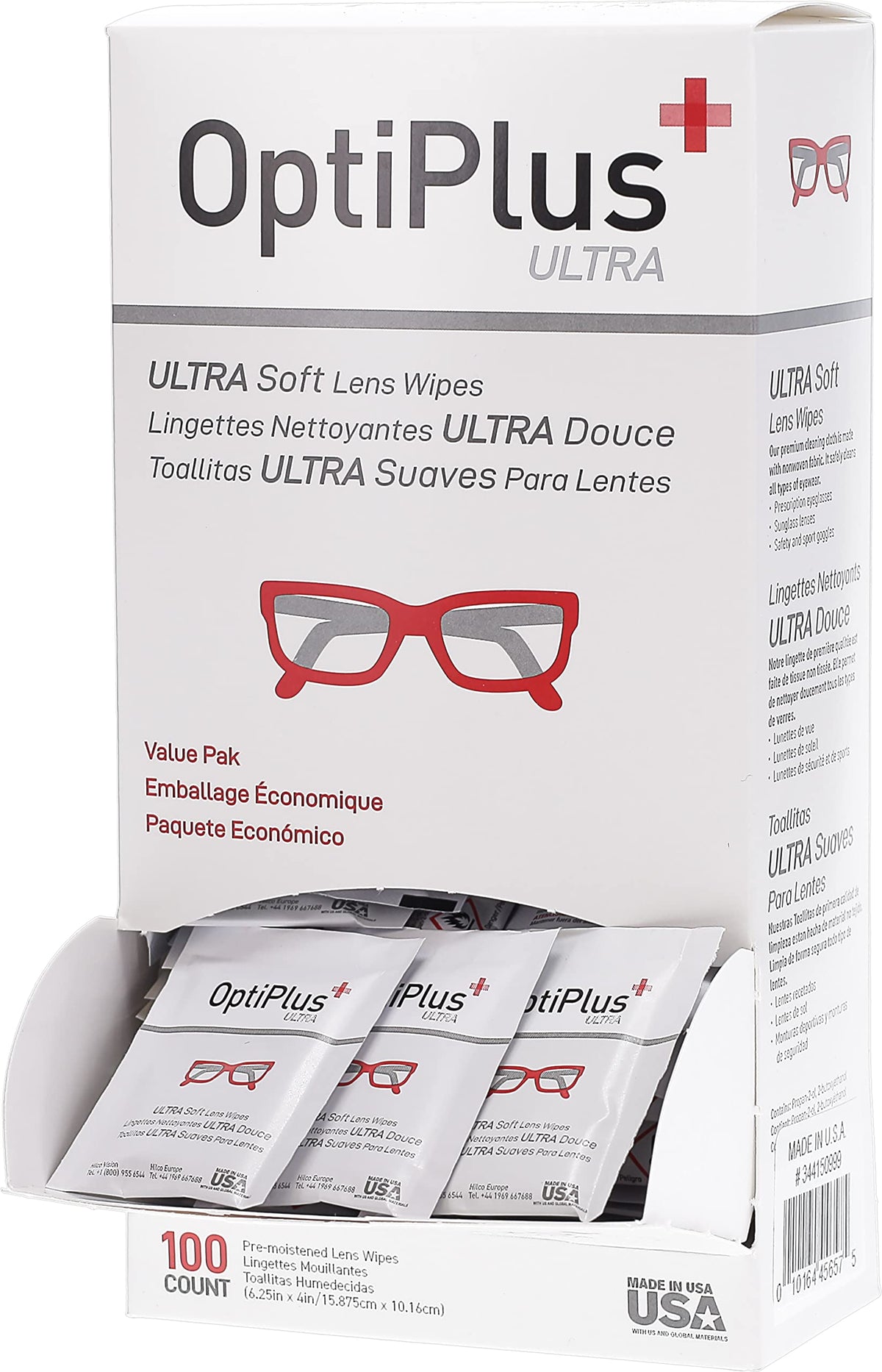OptiPlus Ultrasoft lens cloths 100 count packaging image