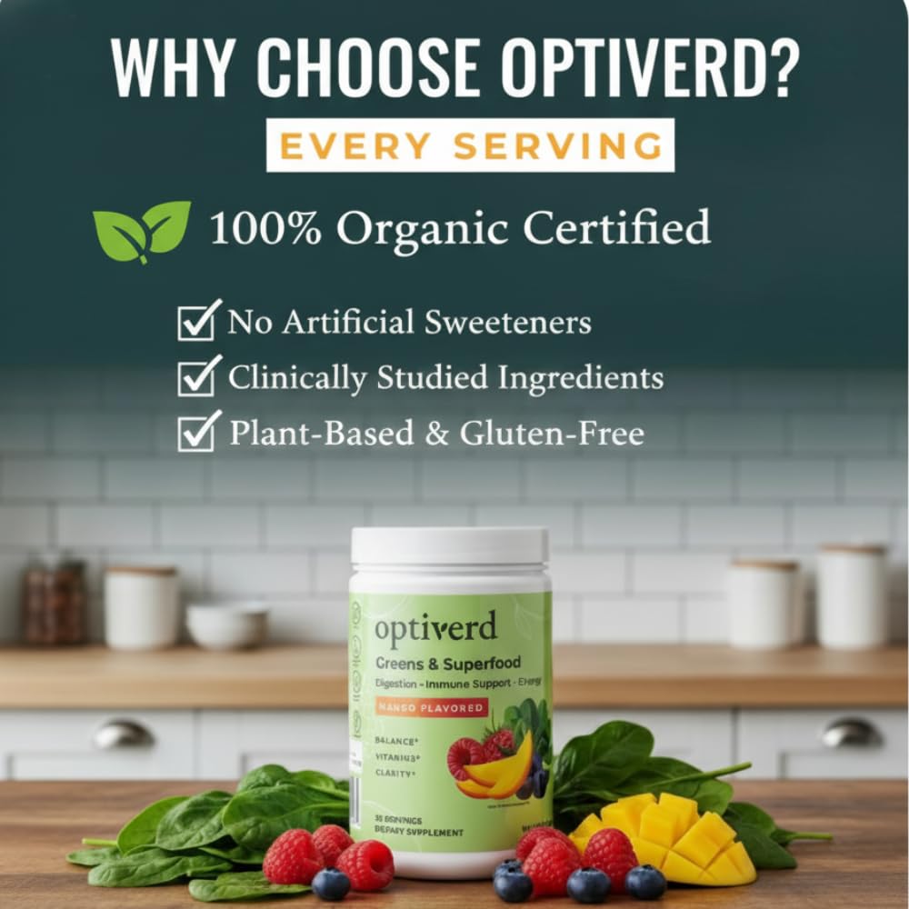 Probiotics, digestive enzymes and prebiotics in OptiVerd Greens for gut health