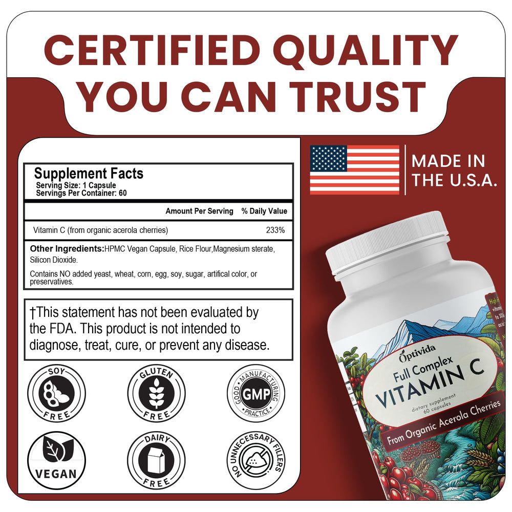 NSF Certified seal on vitamin C supplement
