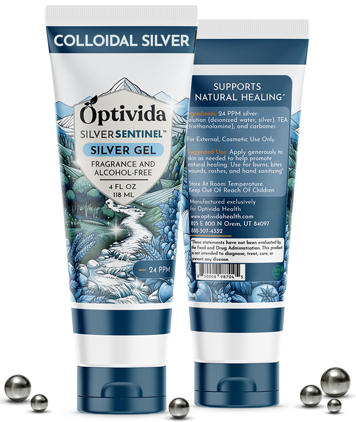 OPTIVIDA Colloidal Silver Gel on wound application provides gentle protection and relief.