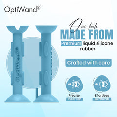 OptiWand in use demonstrating insertion of a soft contact lens