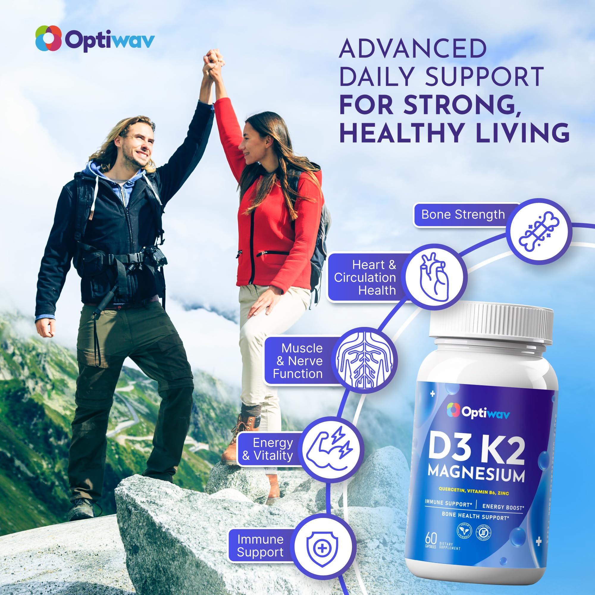 Optiwav D3 K2 Magnesium capsules