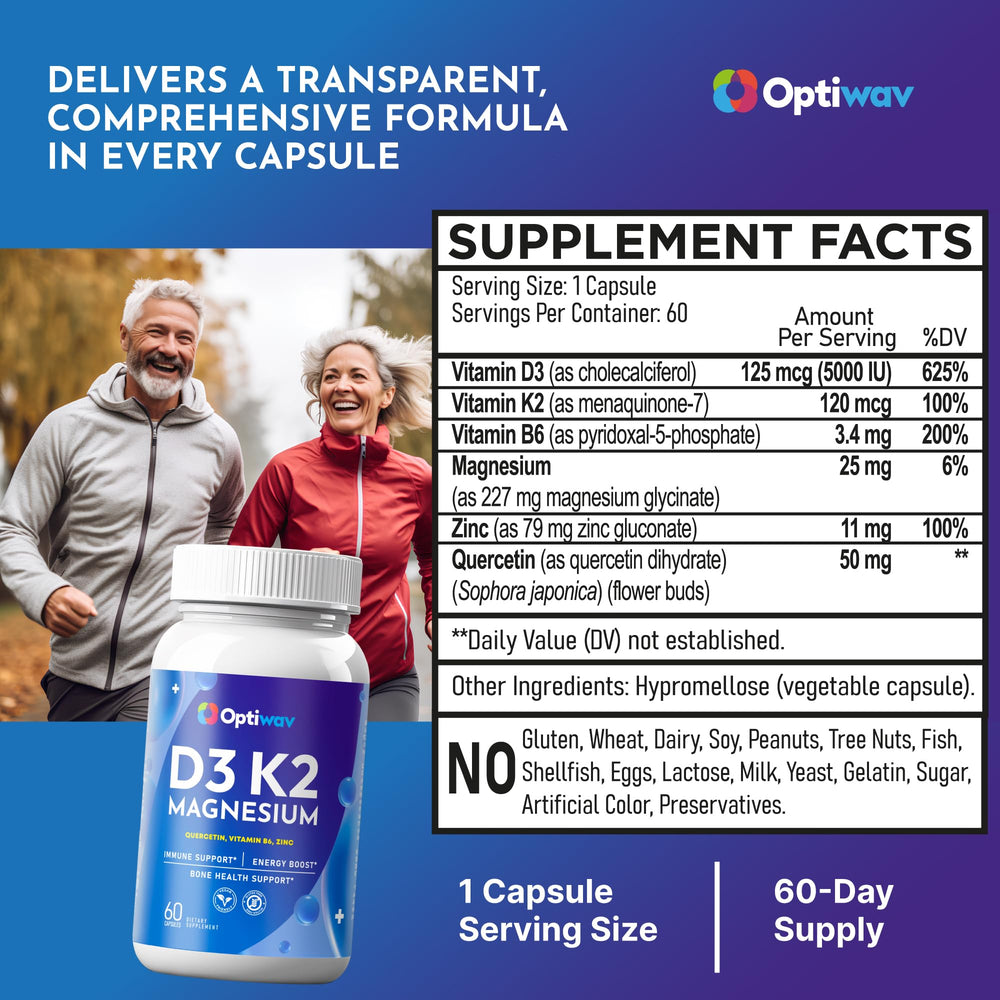 Lifestyle image of Optiwav D3 K2 Magnesium for bone, immune and energy support