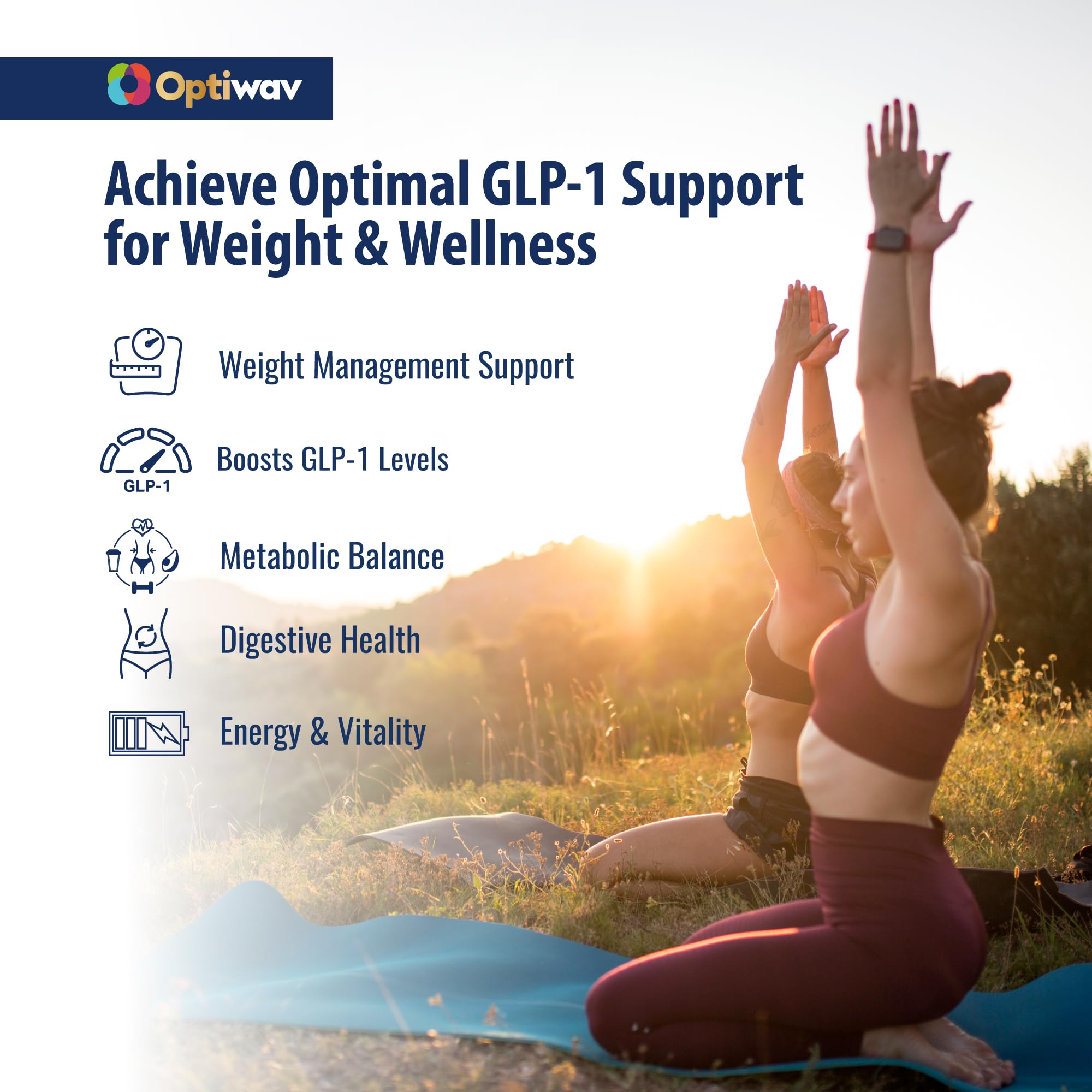 Close-up of 12-in-1 GLP-1 complex ingredients illustration