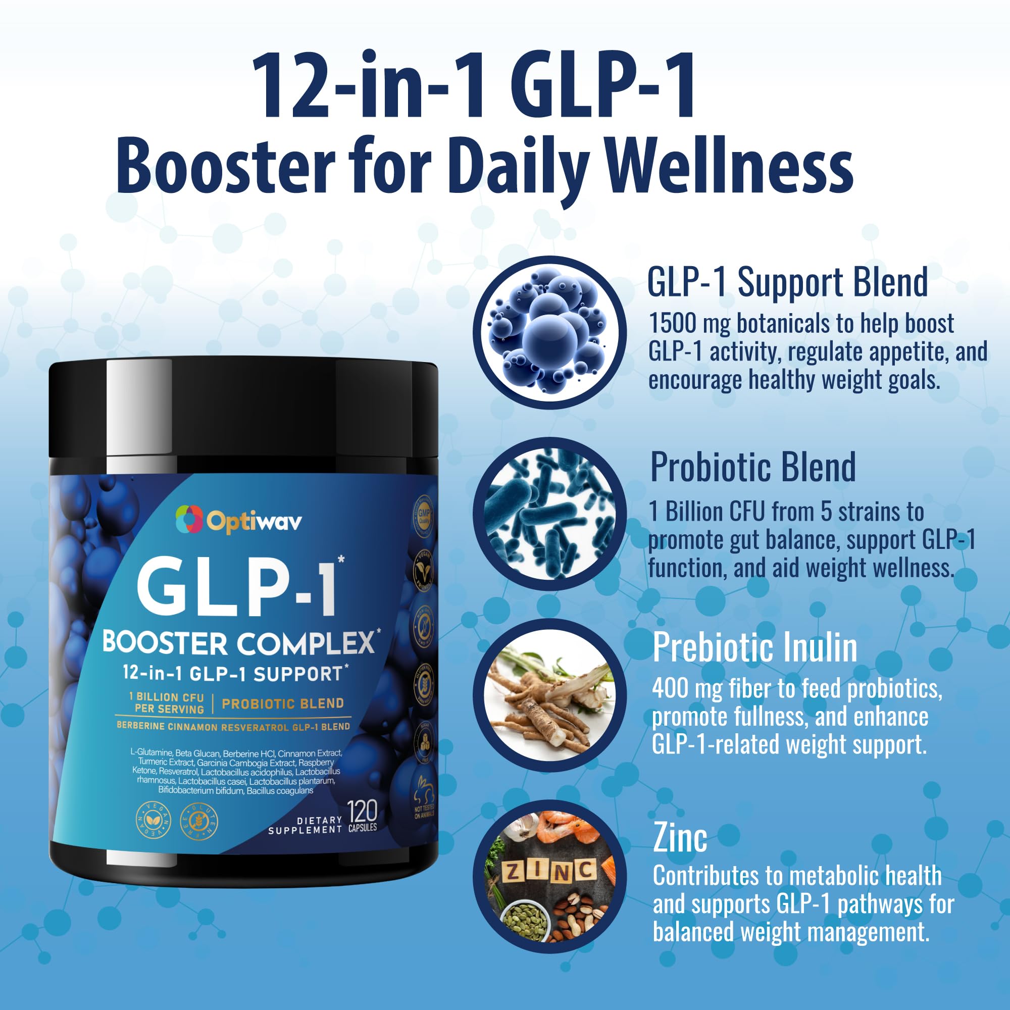 Capsules and product packaging on a white background