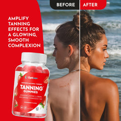 Strawberry-flavored OptiWav Tanning Gummies