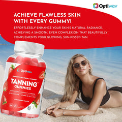OptiWav Tanning Gummies bottle on white background