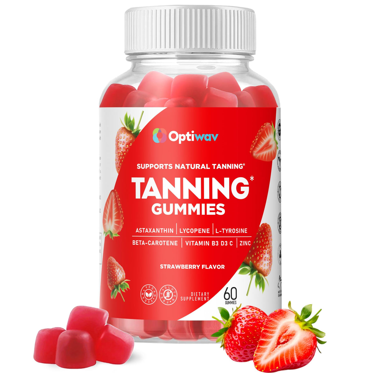 OptiWav Tanning Gummies for Women front view