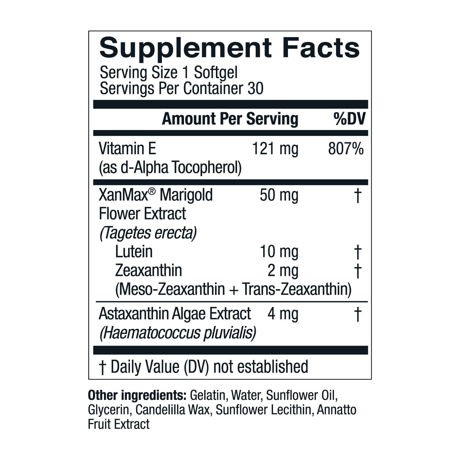 30 Softgels bottle of OptiWell Eye Health supplement