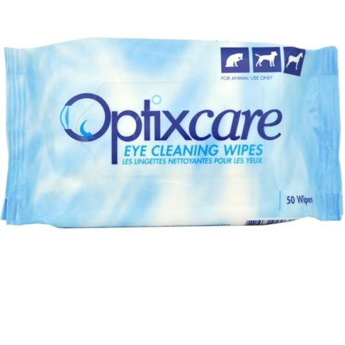 Optixcare Eye Cleaning Wipes 50ct Pack product image showing soft, moistened wipes for pet eye care