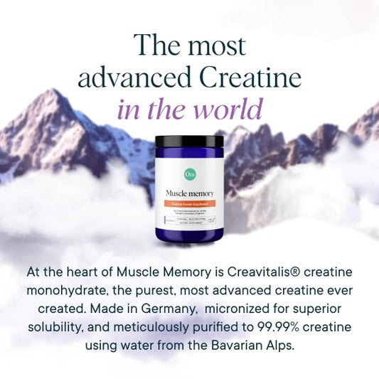 Front view of Ora Organic Creatine Monohydrate Powder jar, Acai Berry flavor.