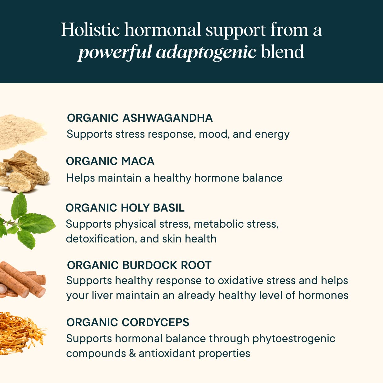 Packaging and label of Ora Organic Hormone Balance supplement