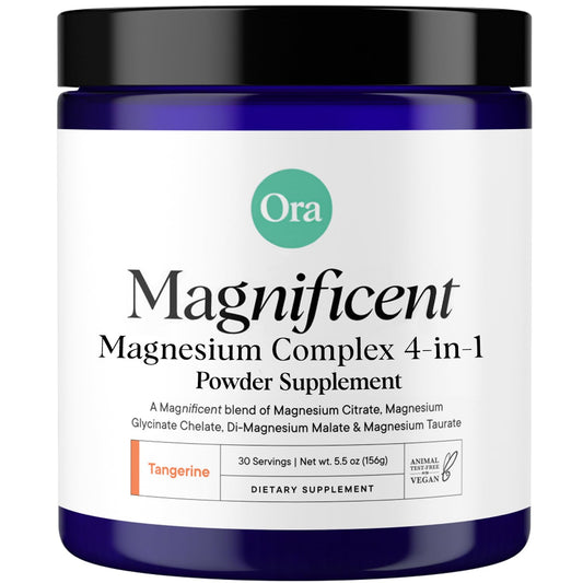 Bottle of Ora Organic Magnificent Magnesium Powder