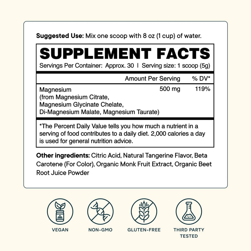Magnesium powder aiding muscle recovery and steady energy