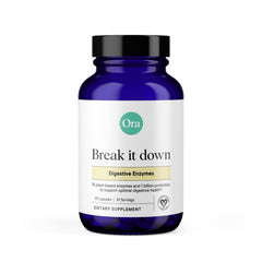 Front view of Ora Organic Multi-Enzyme Supplement bottle