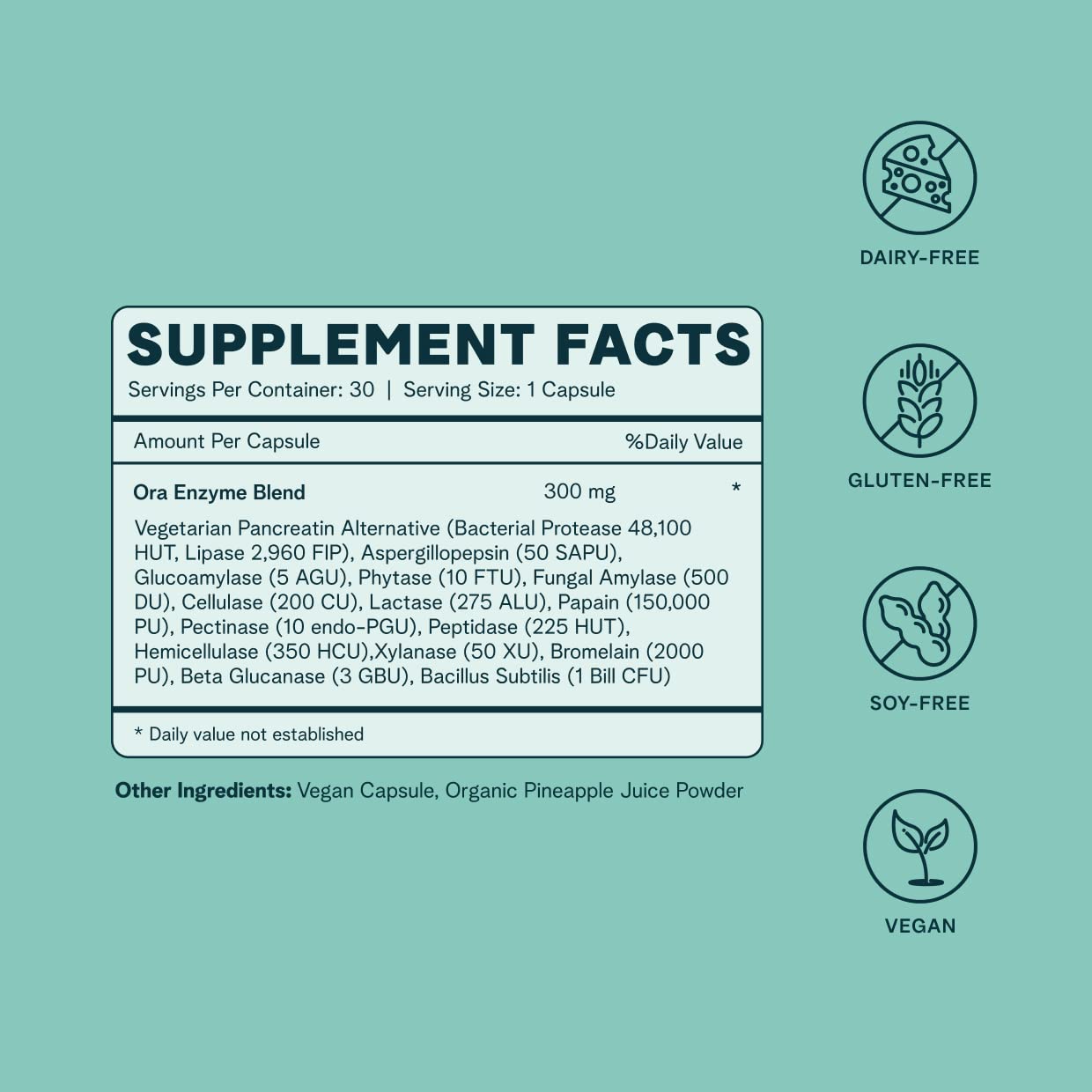 Probiotics per serving and gut health concept