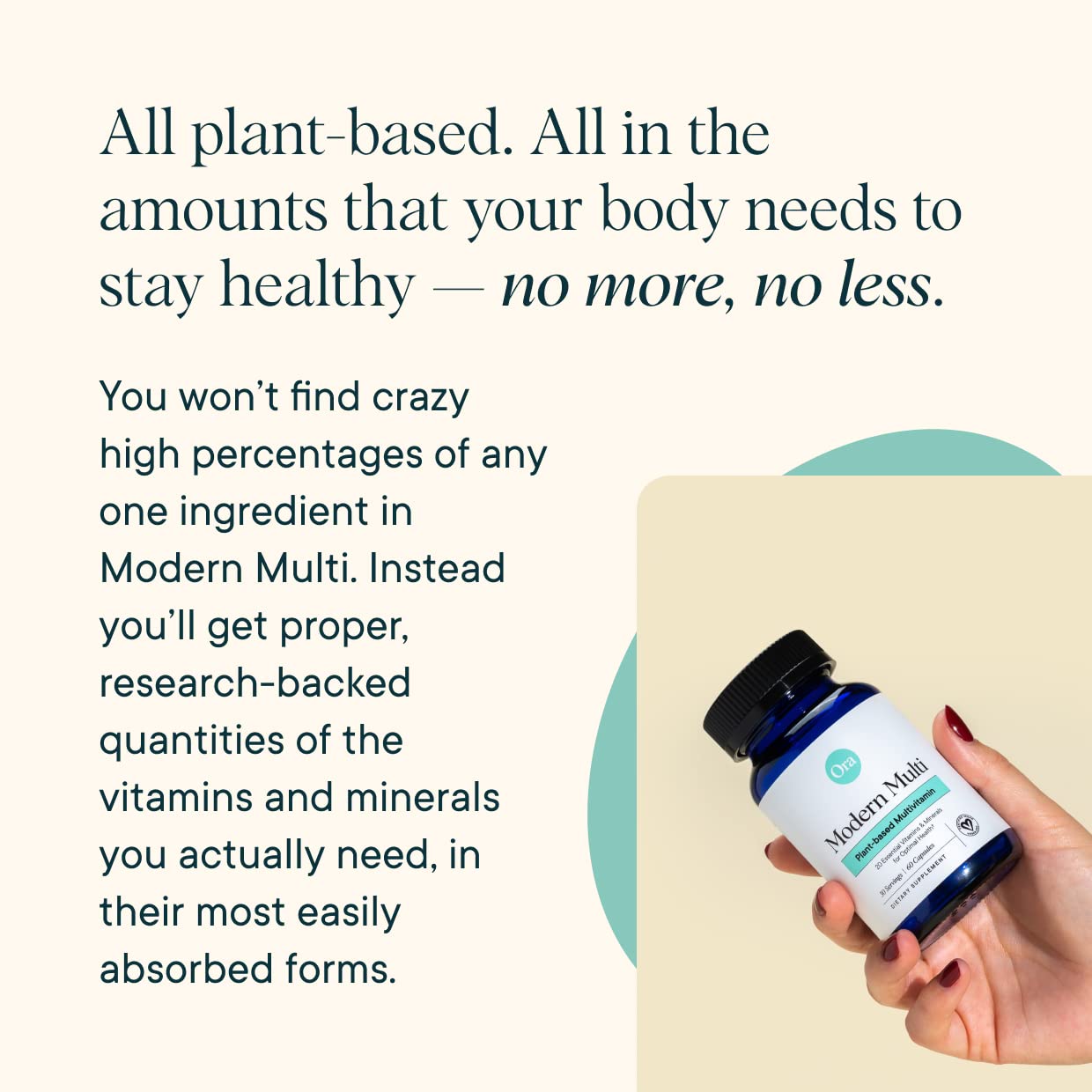 Skin, hair, nails, and bone health support from Ora Organic multivitamin