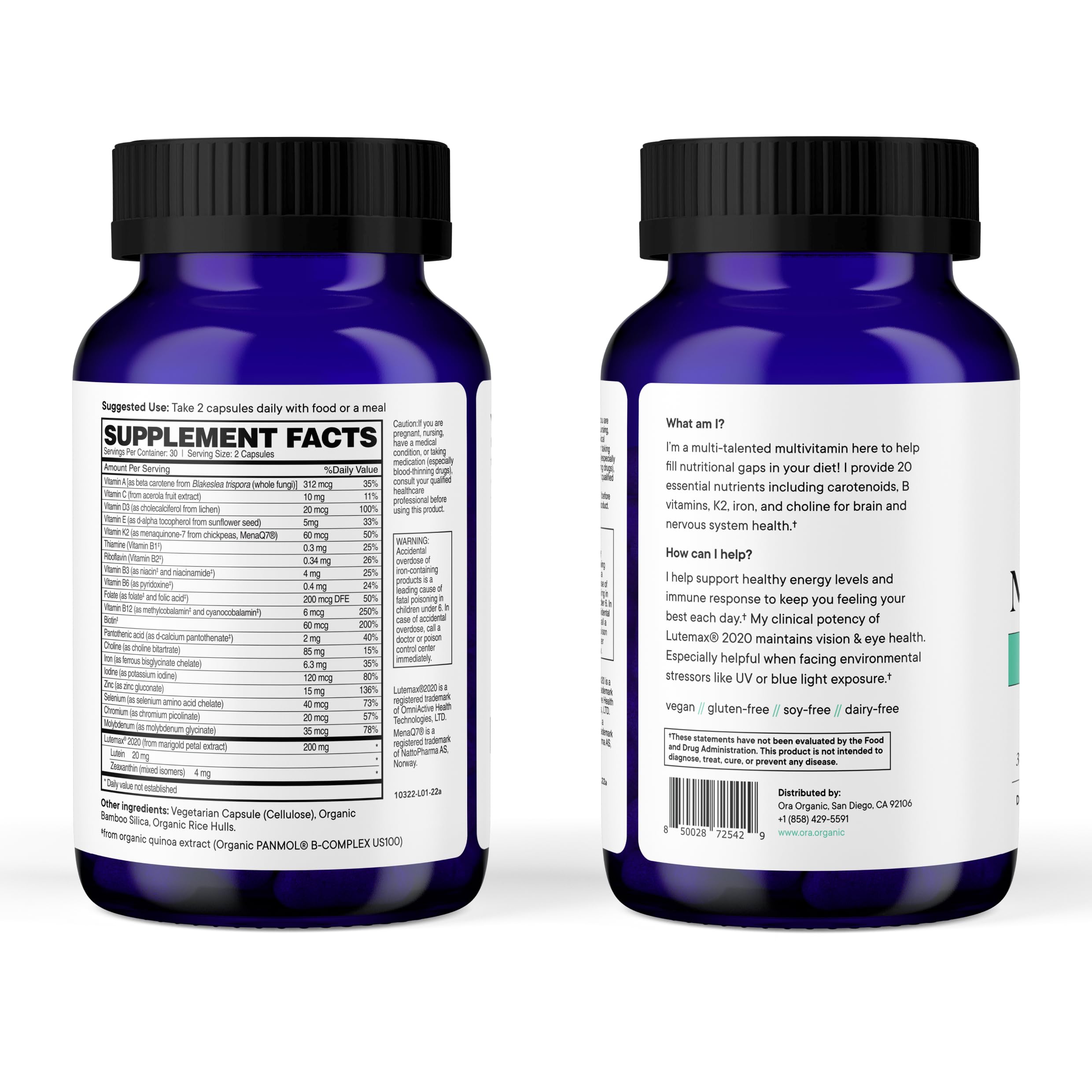 Vision protection and eye health with Ora Organic multivitamin