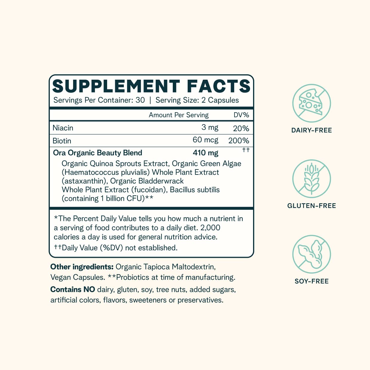 Probiotics in BeYouTiful formula