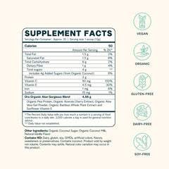 Organic vitamin C jar emphasizing antioxidant support for skin.