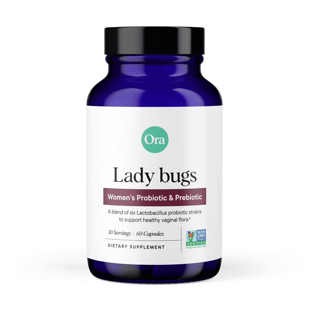 Ora Organic women's probiotics bottle highlighting 16B CFU for vaginal and urinary health.