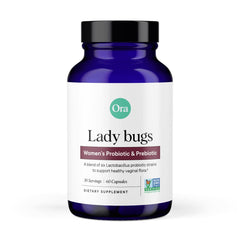 Ora Organic women's probiotics bottle highlighting 16B CFU for vaginal and urinary health.