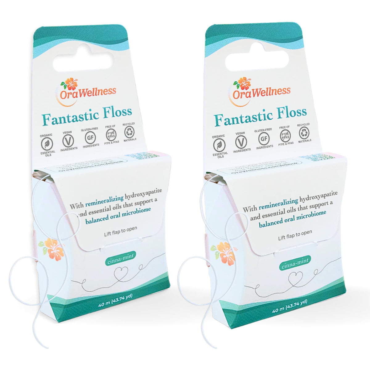 Hero image: OraWellness Fantastic Floss Pack of 2 in a compostable dispenser