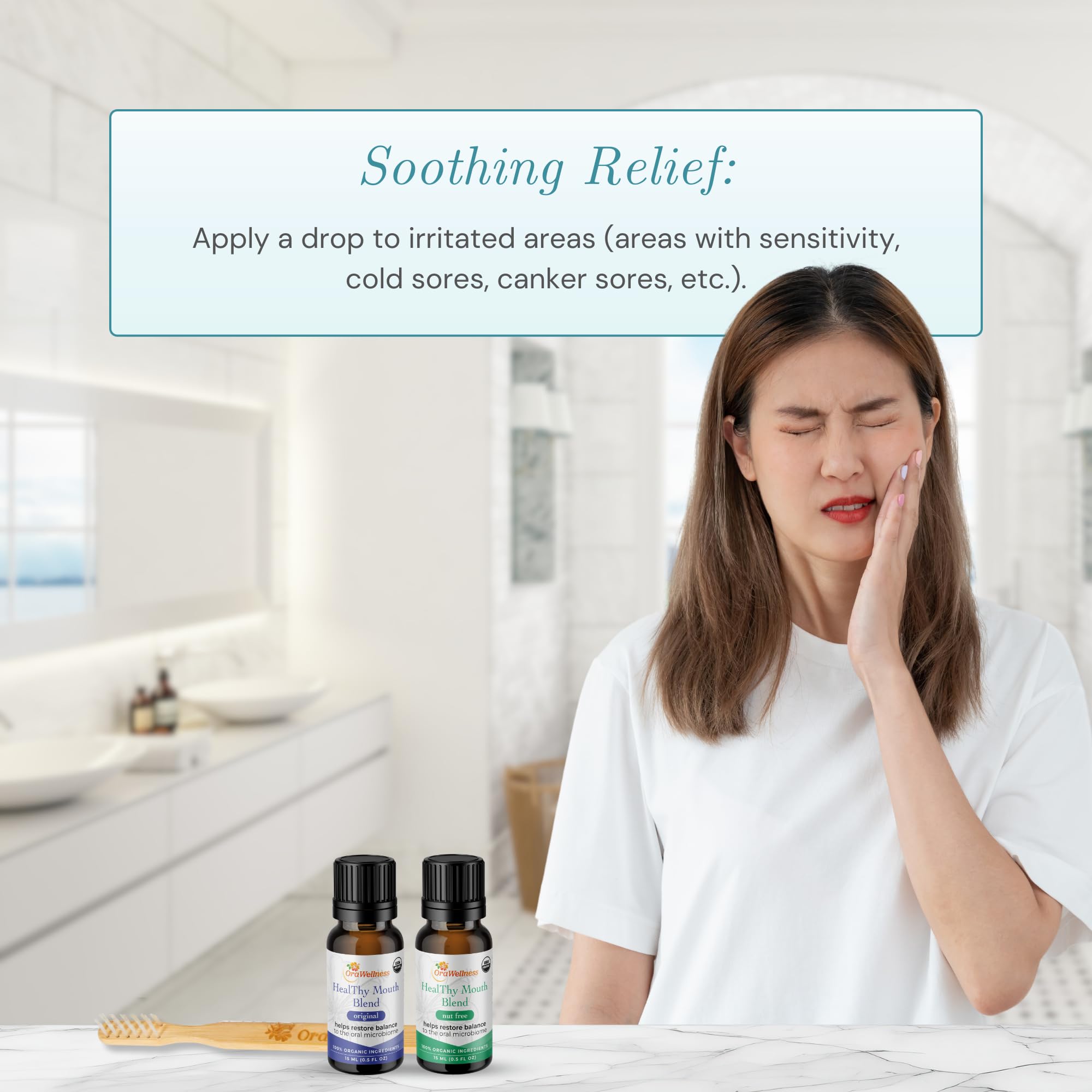 Fluoride-free, SLS-free, gluten-free toothpaste oil product shot