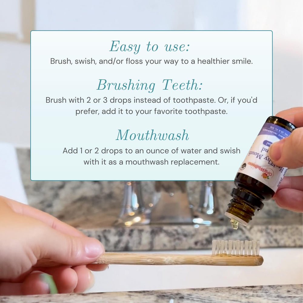 USA made label on OraWellness tooth oil bottle