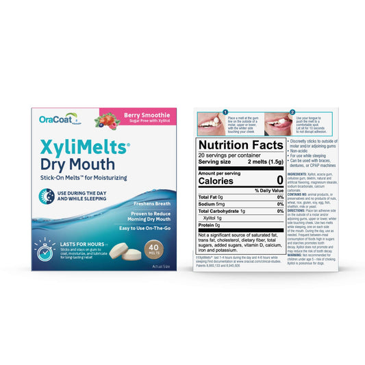XyliMelts discs in Berry Smoothie flavor packaging