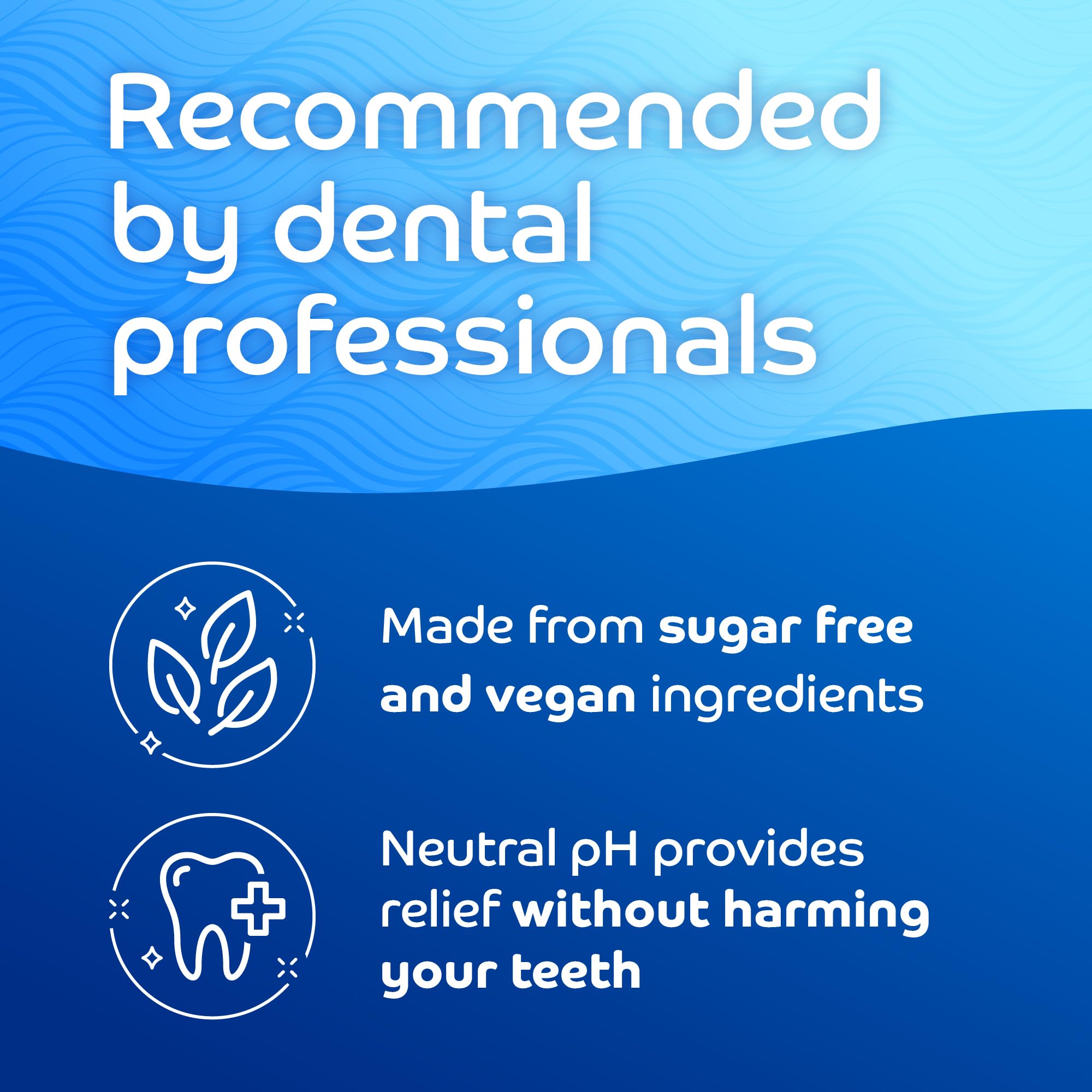 Close-up of Oracoat XyliMelts on gums aiding dry mouth care