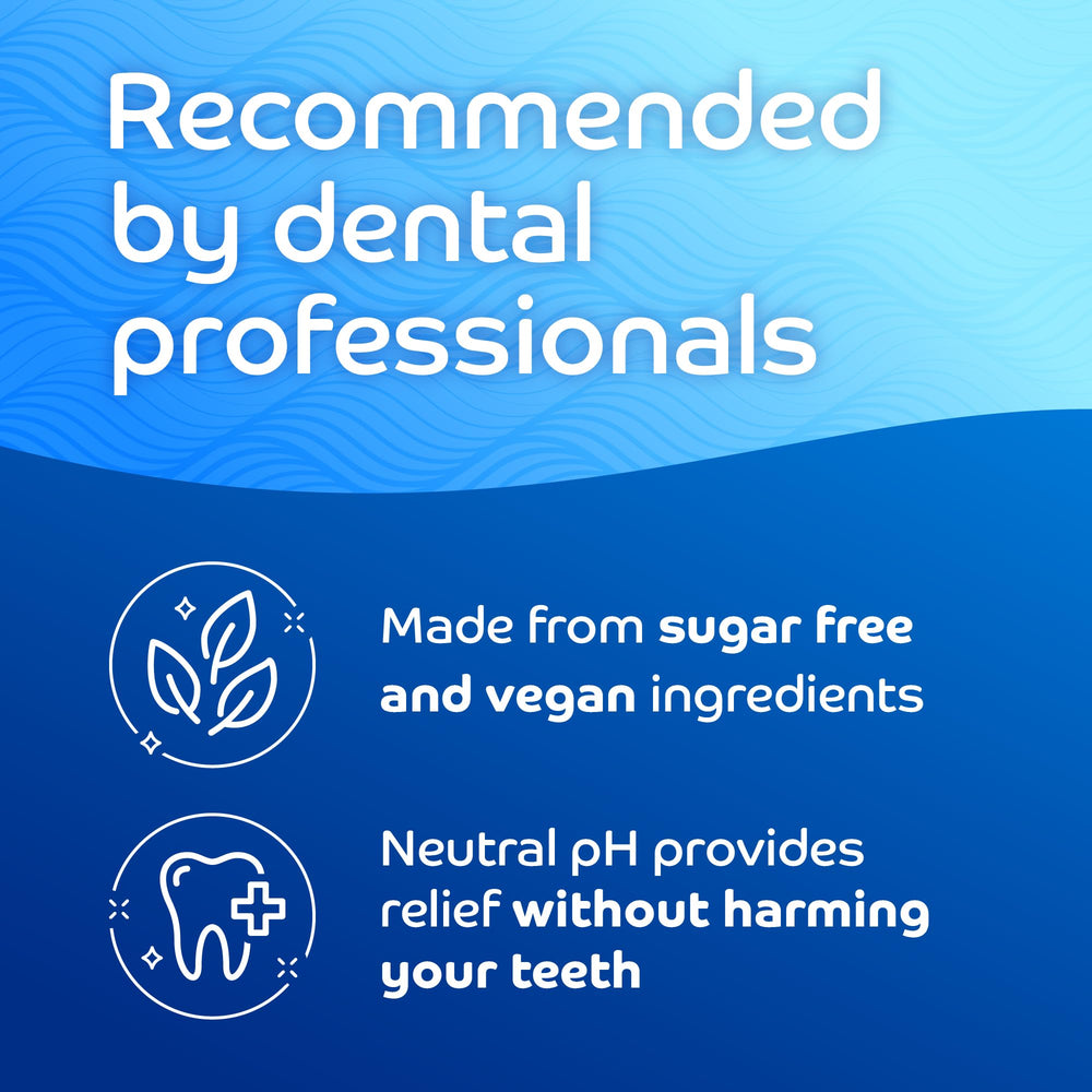 Close-up of Oracoat XyliMelts on gums aiding dry mouth care
