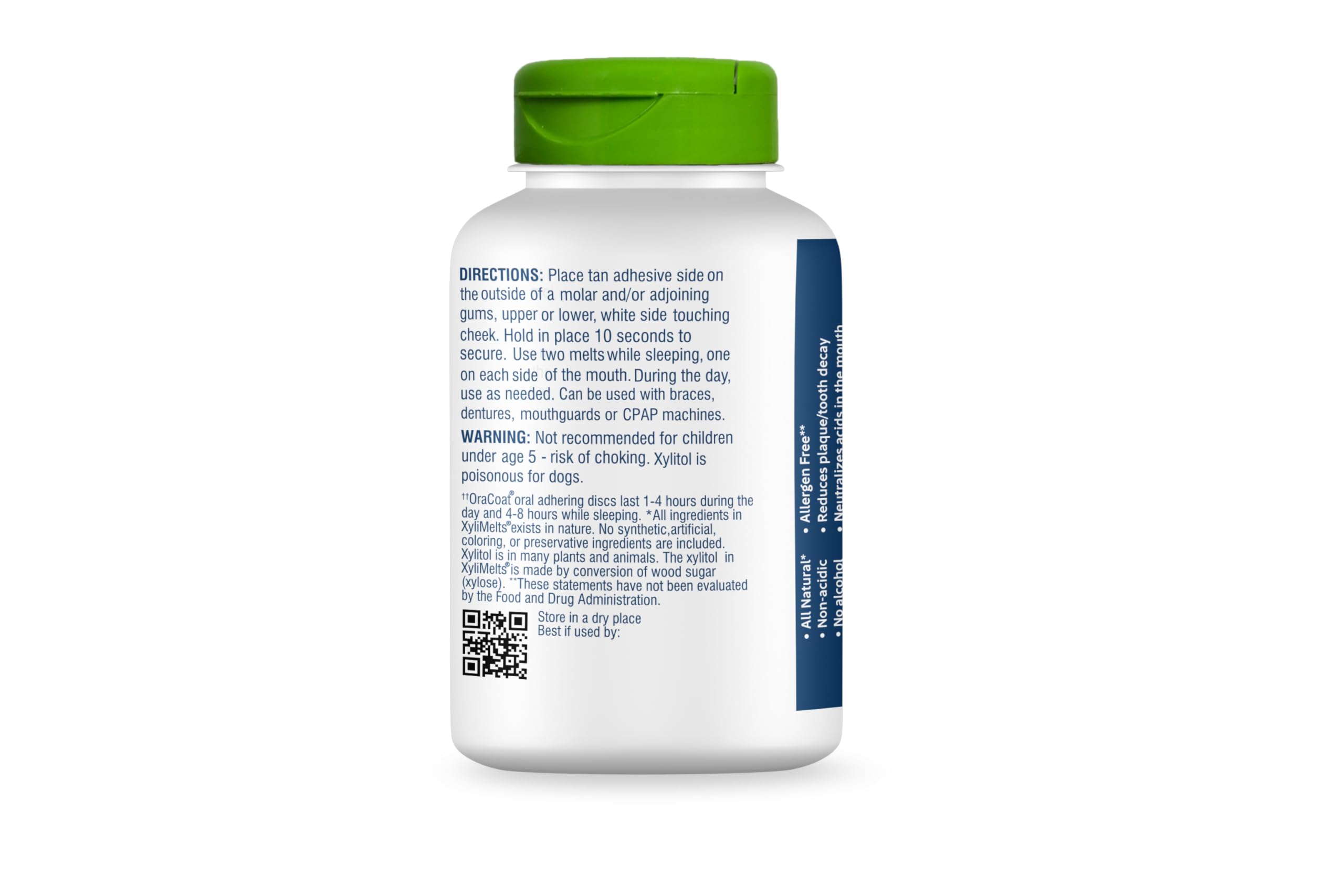 XyliMelts releasing xylitol to stimulate saliva