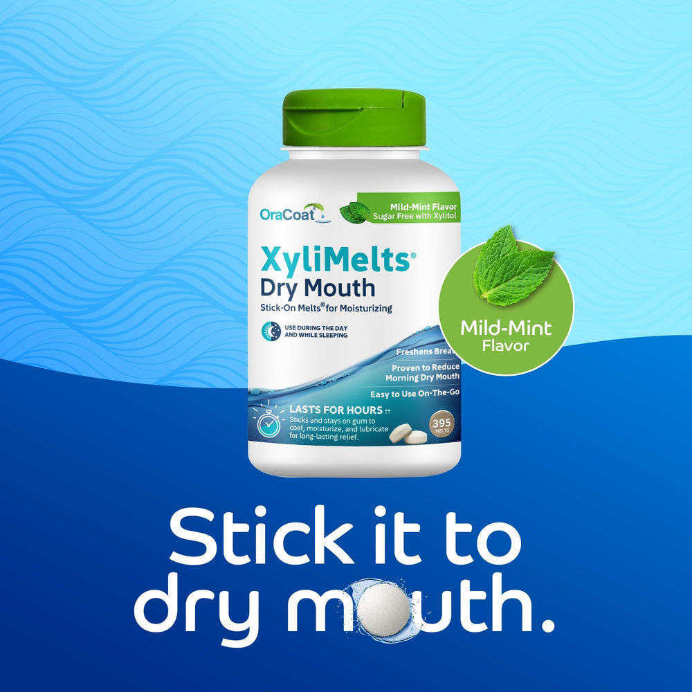 Night and day dry mouth relief with XyliMelts