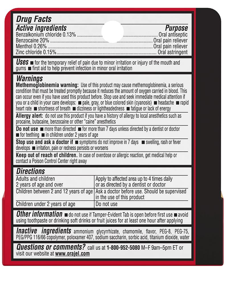 Orajel Nighttime Toothache Pain Relief Cream packaging and tube