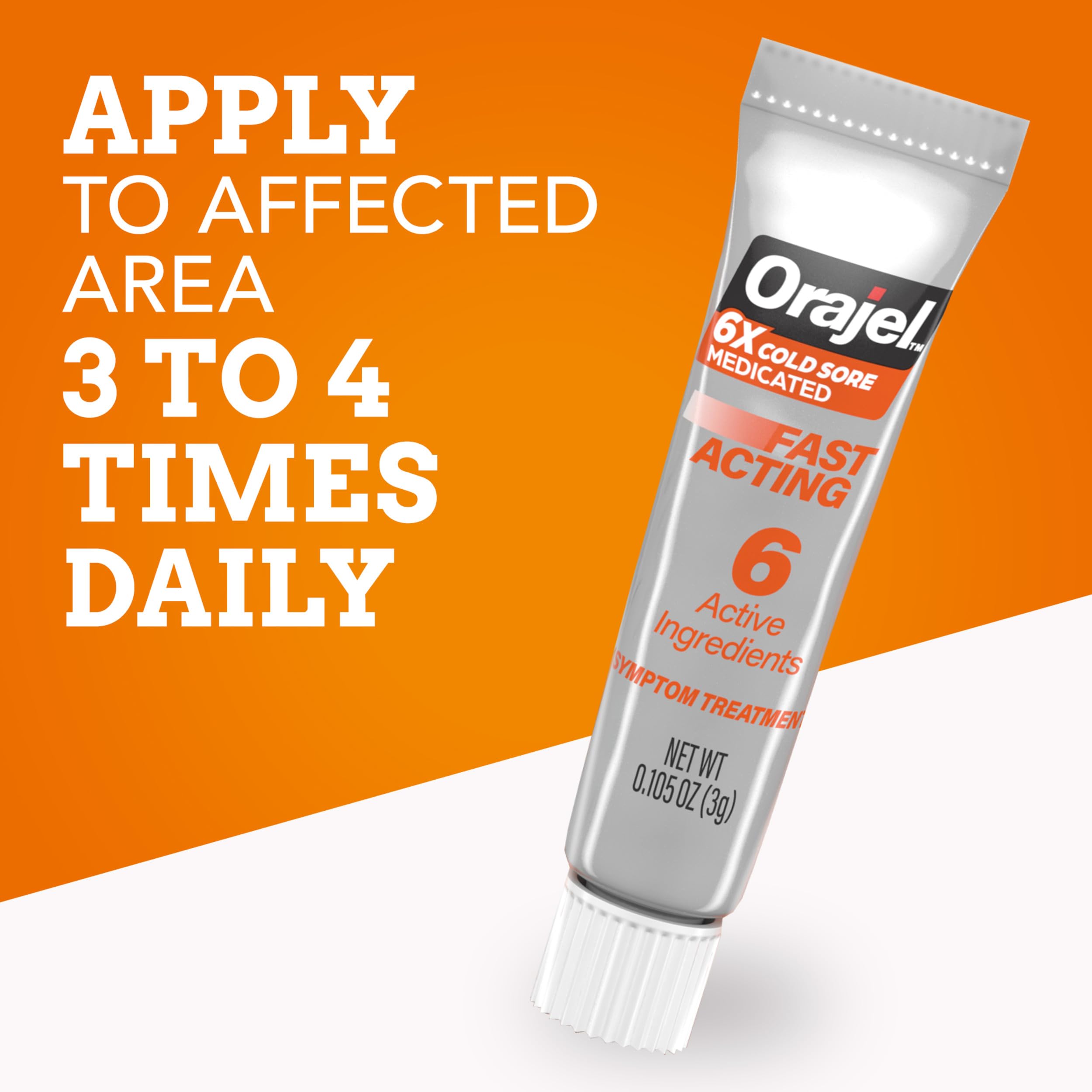 Orajel Moisturelock cream cap closeup showing smooth texture.