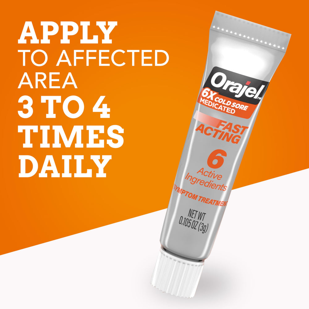 Orajel Moisturelock cream cap closeup showing smooth texture.