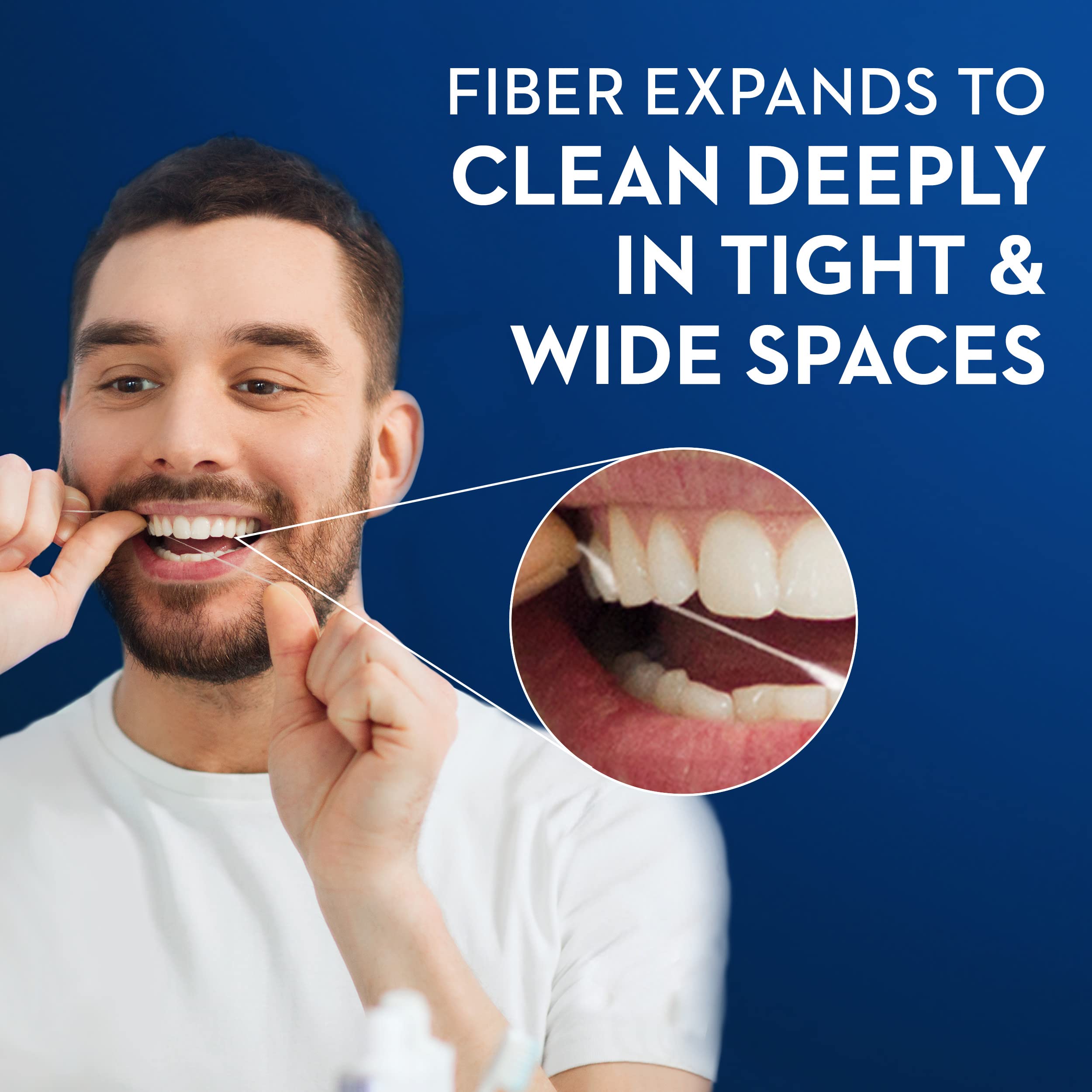 Floss removes plaque and food in tight spaces