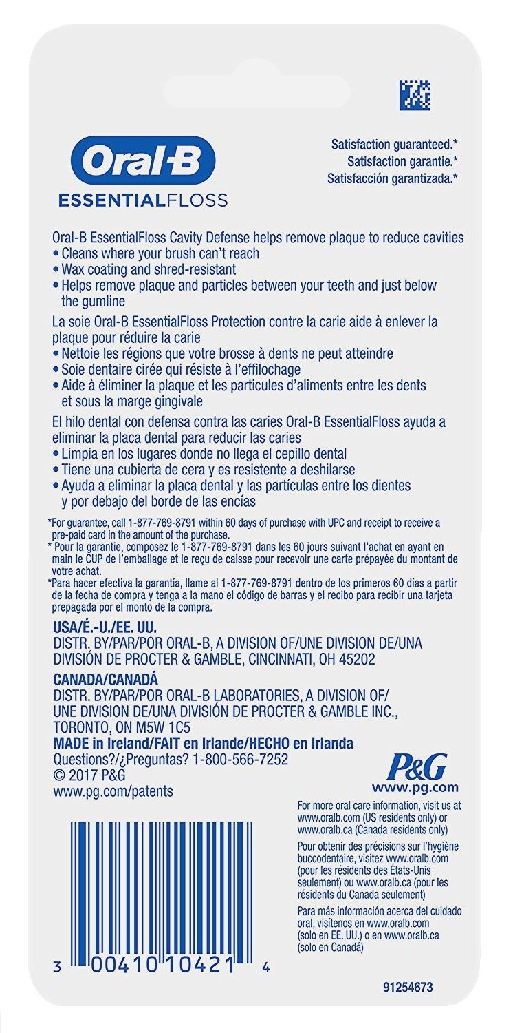 Close-up of mint floss strands for Oral-B Essential Floss