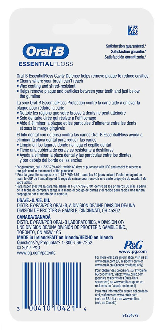 Close-up of mint floss strands for Oral-B Essential Floss
