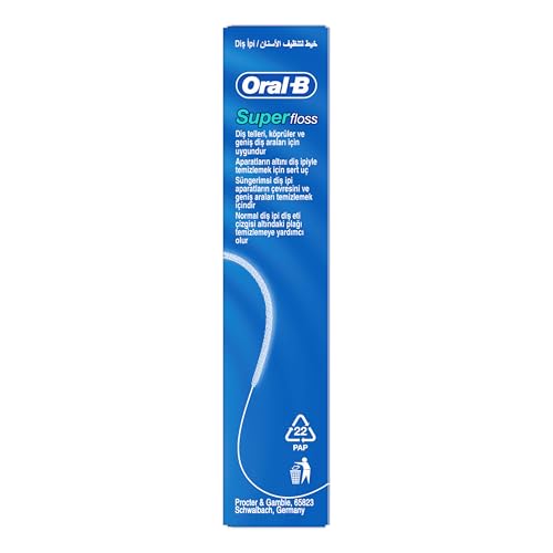 Oral B Floss Super Pre-Cut Strands 50m packaging and floss