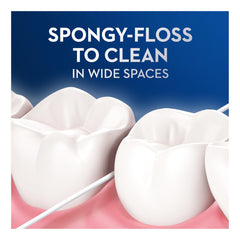 Using Oral B Floss Super Pre-Cut Strands 50m between teeth