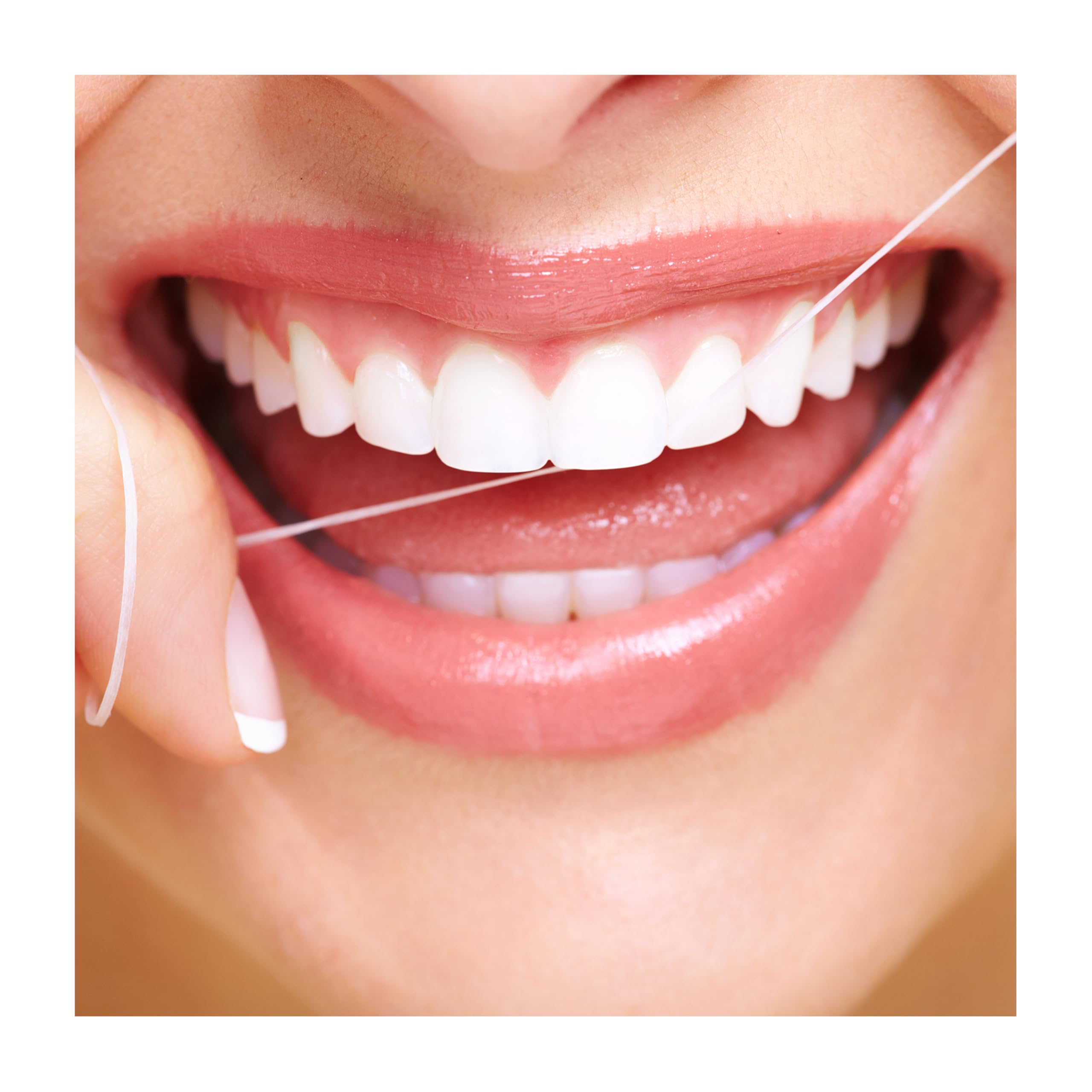 Product label reading Oral B Floss Super Pre-Cut Strands 50m