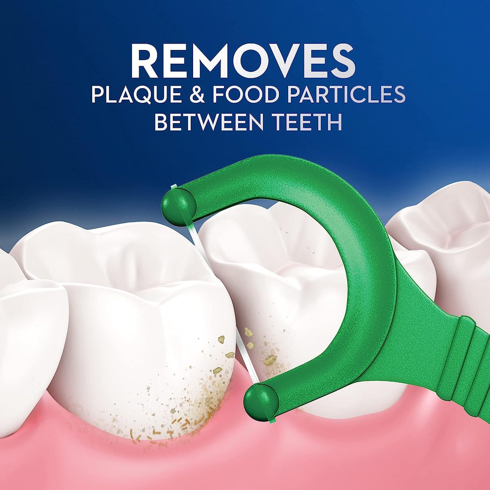 Glide floss picks sliding easily into tight spaces